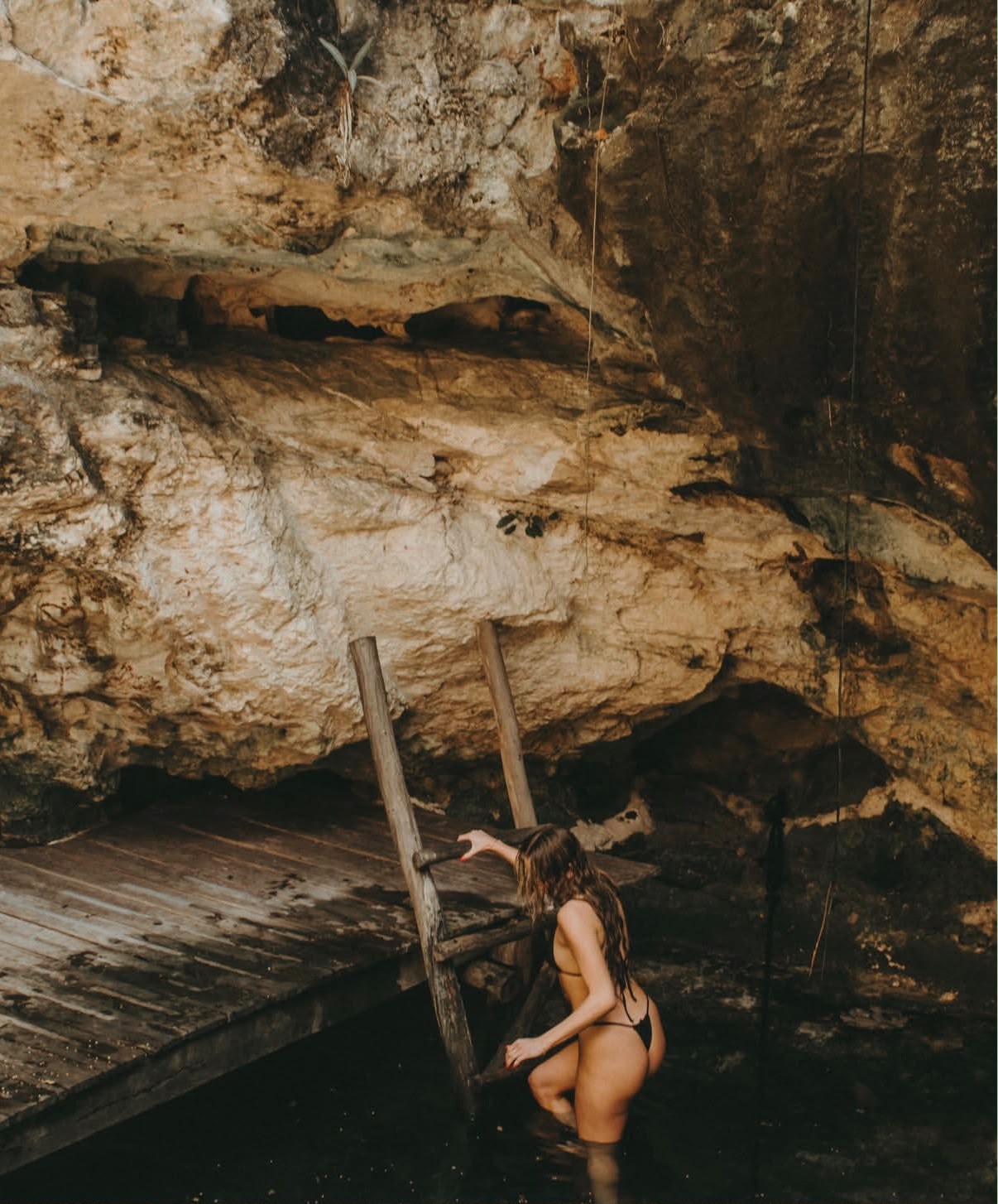 Swimming in the private jungle cenote, Lovergirl retreat